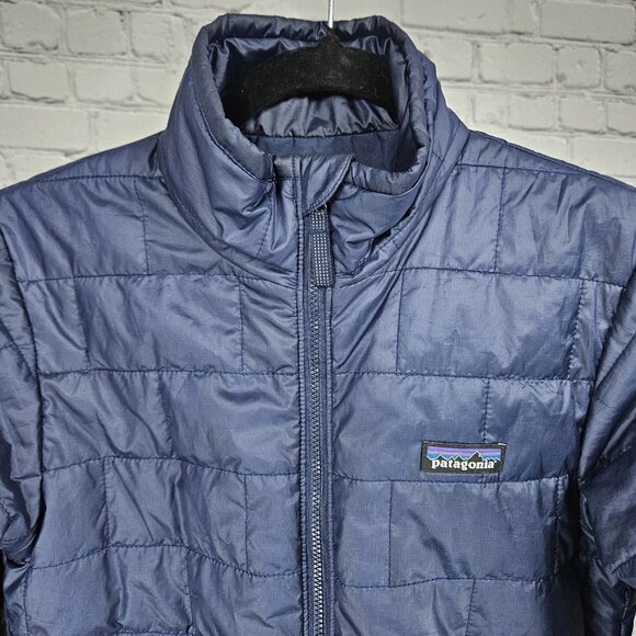 Patagonia Blue PrimaLoft Full Zip Insulated Zip Pockets Puffer Jacket Kids 10 M - Picture 8 of 16